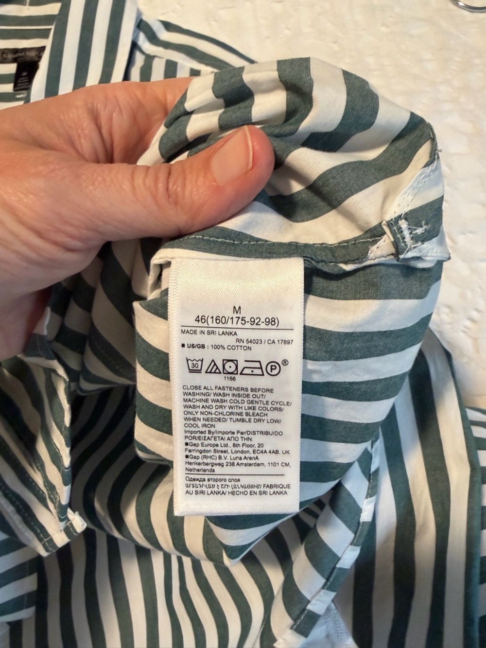 Banana Republic the boxy cropped button down shirt in green stripe NWT - Picture 4 of 8